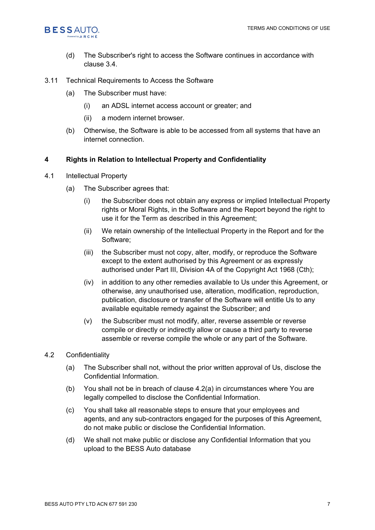 BESS Auto Terms and Conditions - page 7 of 12